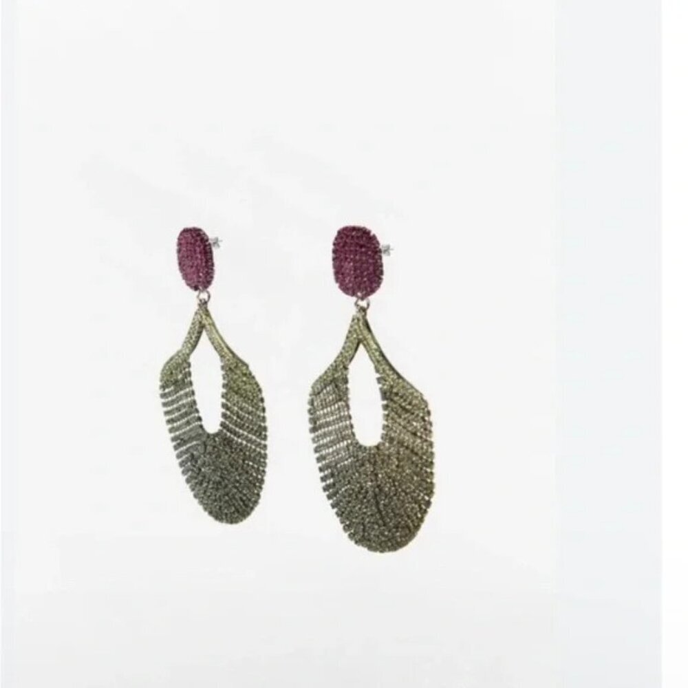ZARA COLORED JEWEL EARRINGS NWT - Picture 4 of 6